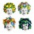 This is a set of four vintage Italian glazed ceramic wall masks, each featuring a smiling white face framed by an...