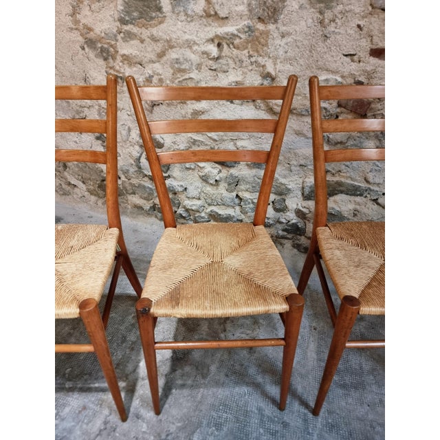 Mid-Century Italian Dining Chairs with Woven Natural Fibre Seats, Italy, 1960s, Set of 4 For Sale - Image 15 of 18