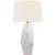 Modern Anne-Marie Barton by Visual Comfort Signature Crystallo 32" Faceted Table Lamp in Alabaster with Linen Shade For Sale - Image 3 of 3
