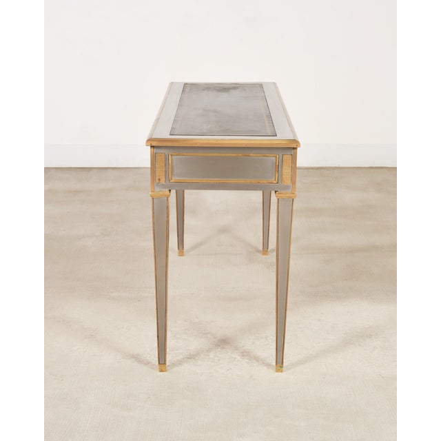 John Vesey Style Steel and Bronze Neoclassical Desk or Console For Sale - Image 14 of 17