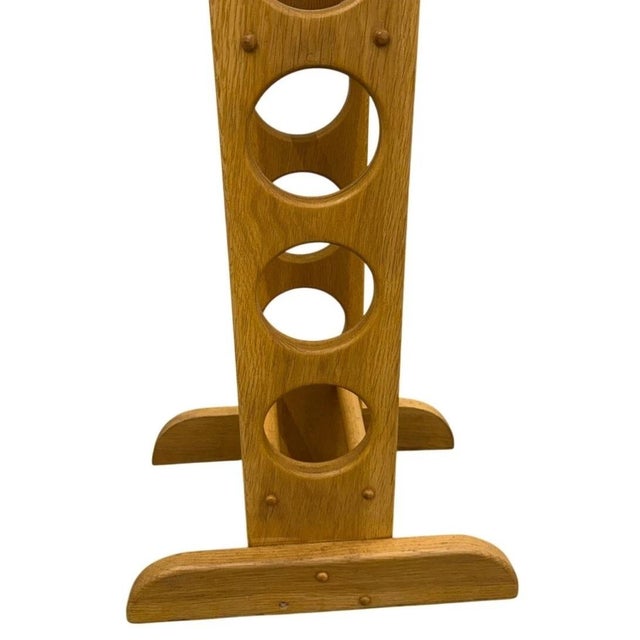 Wood Vintage 70s Mid-Century Modern Wood Wine Rack 11 Bottle Tall Floor Standing 62” For Sale - Image 7 of 8