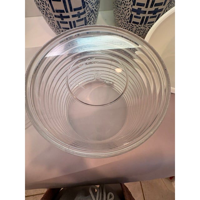 Plastic Vintage Lucite Ribbed Honeycomb Ice Bucket With Removable Insert For Sale - Image 7 of 13