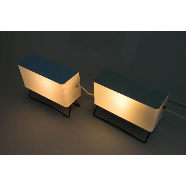 Metal 2-Table Lamps attributed to Pokrok Zilina, 1960s, Set of 2 For Sale - Image 7 of 12