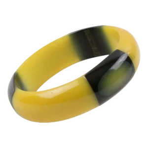 Belle Kogan Art Deco Bakelite Bracelet Bangle Elongated Inlay Dot