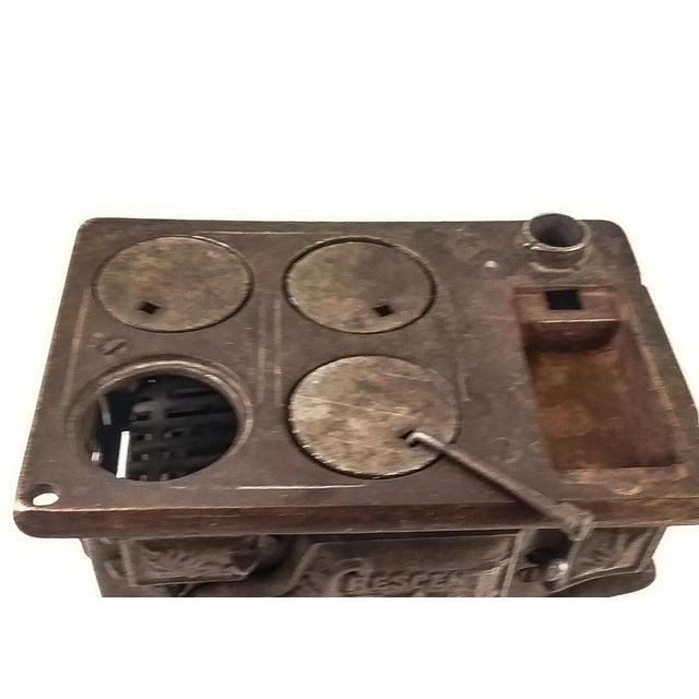 Miniature Crescent Cast Iron Stove Replica For Sale - Image 10 of 13