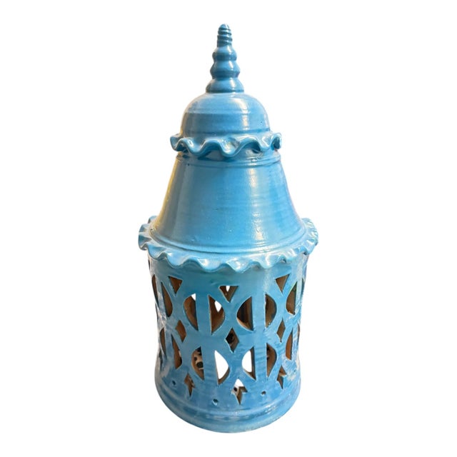Large pottery, terracotta from southern Morocco, To be installed indoors or outdoors, Handcrafted, It is a fairy lantern...