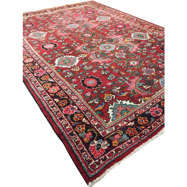 Traditional Vintage Brick Red Oriental Area Rug 7'6 X 10'9 For Sale - Image 3 of 8