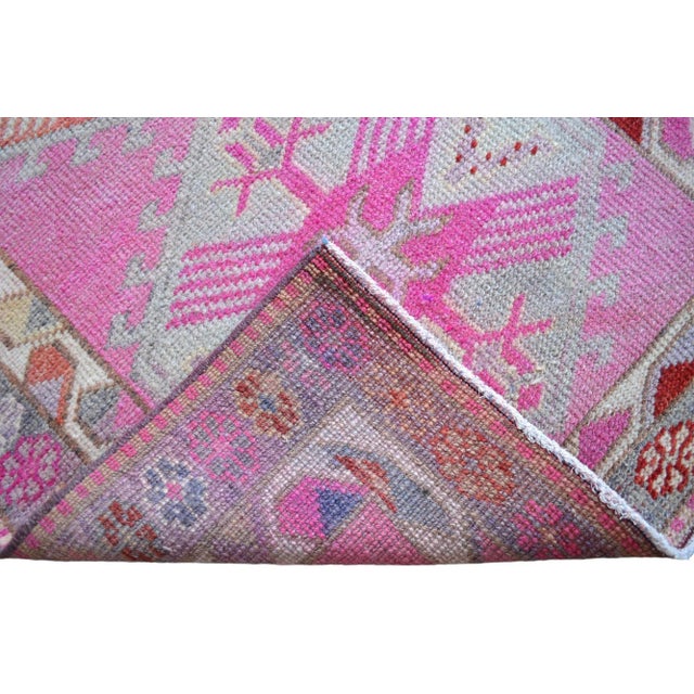 Brilliant Kurdish Runner Herki Rug. Hand-Knotted Tribal Pink Hallway Rug - 2′10″ × 12′10″ For Sale - Image 12 of 12