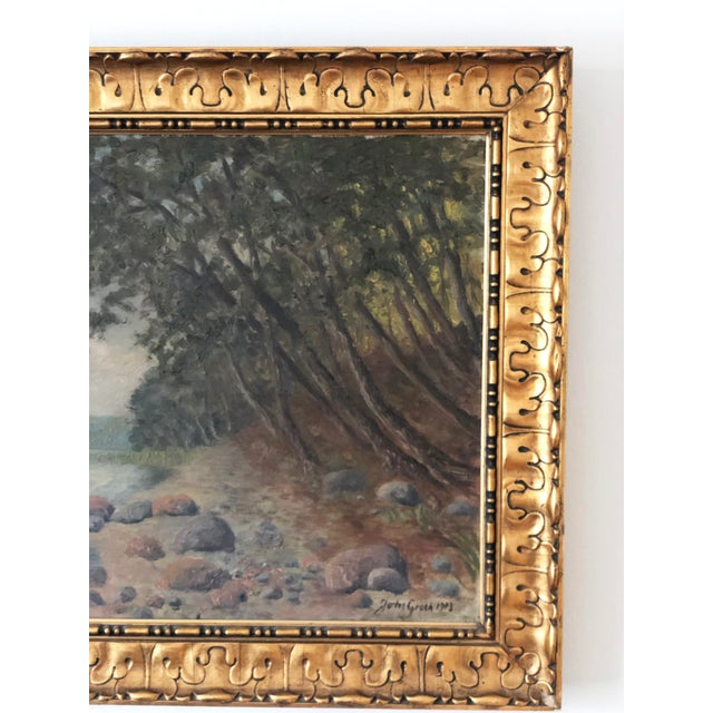 Early 20th Century Vintage Original Seascape Oil Painting, Signed Large Coastal Landscape For Sale - Image 5 of 10