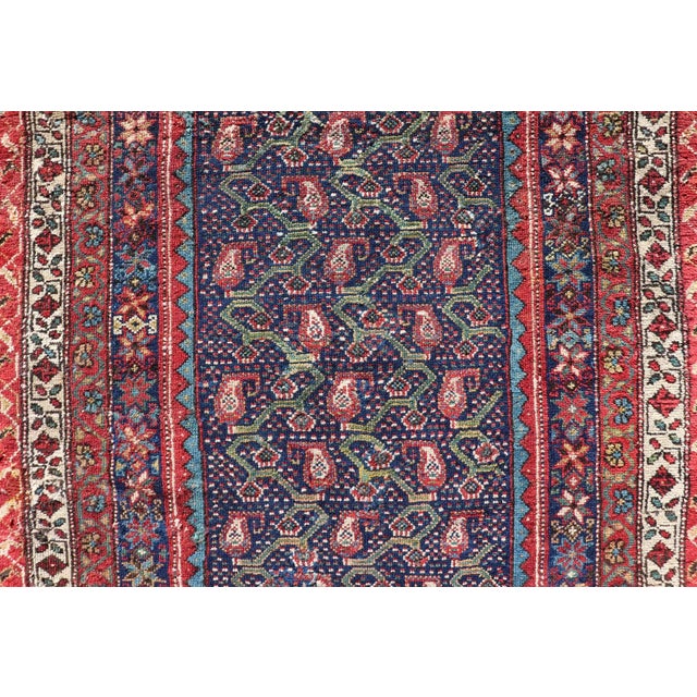 Red Antique Persian Malayer Runner With Sub-Geometric All-Over Design in Multicolors For Sale - Image 8 of 13