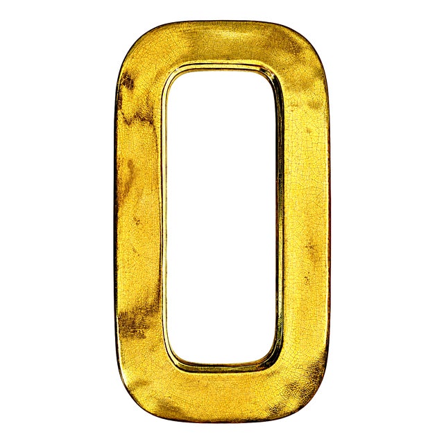 Gilded Oblong Mirror of Mithé Espelt, 1949 For Sale