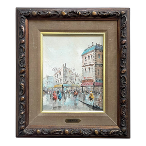 1960s De Vity Impressionist Cityscape View of Paris Signed Painting