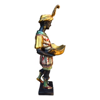 Large Italian Moro Veneziano Blackamoor Figure with Shell Bowl, 1960 For Sale
