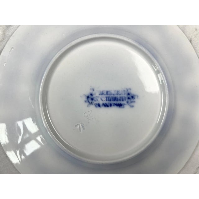 Italian Set of 6 Vintage Laveno Blue Onion Plates, Sci Italy Earthenware (21cm) For Sale - Image 3 of 18