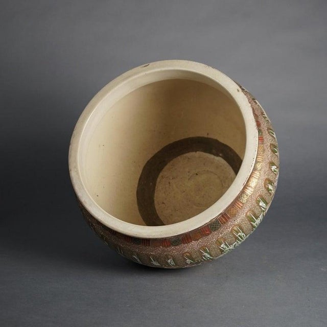 Antique Japanese Satsuma Pottery Floor Urn, Exterior Scene With Figures, C1920 For Sale - Image 11 of 11