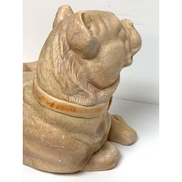 Late 19th Century Antique English Terracotta Recumbent Pug Dog For Sale - Image 9 of 10