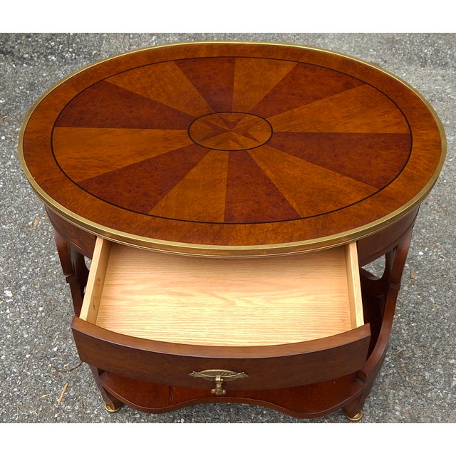 Biedermeier John Widdicomb Biedermeier Style Brass Mounted Mahogany Side Table For Sale - Image 3 of 9