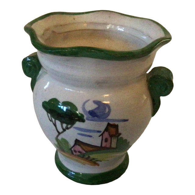 1990s Italian Hand Painted Mini Vase For Sale