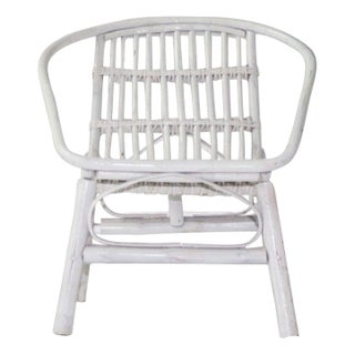 Laguna Rattan Arm Chair in White For Sale