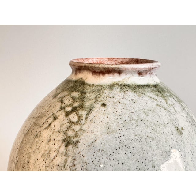 Mid-Century Modern Green Gradient Studio Ceramic Vase, Germany, 1976 For Sale - Image 3 of 15