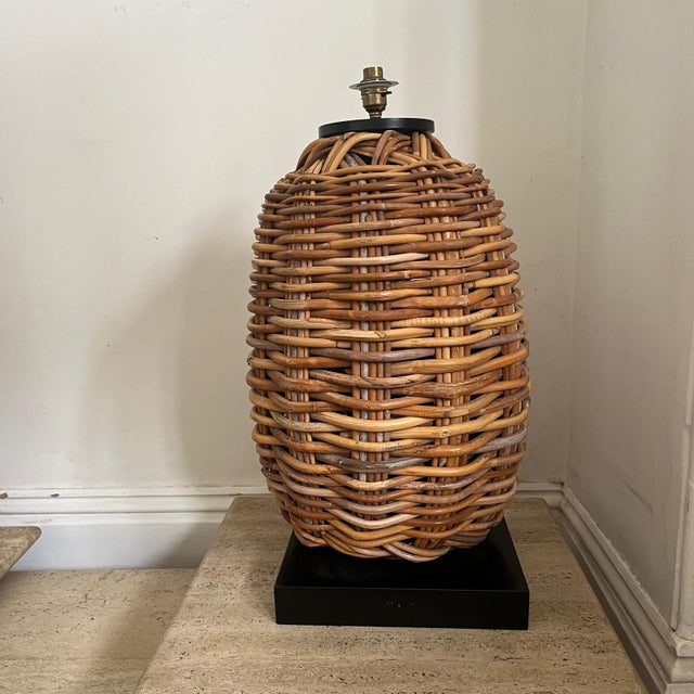 Large Bamboo Table Lamp For Sale - Image 3 of 10