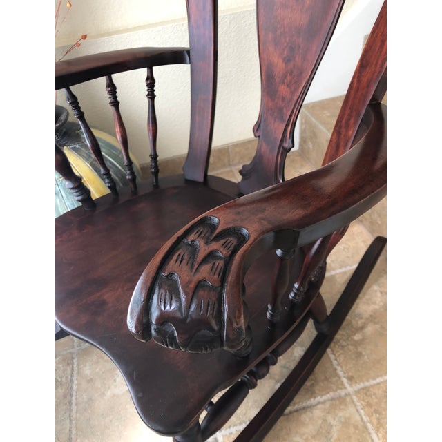 Jacobean Colonial RevivalInspired Carved Rocking Chair Chairish