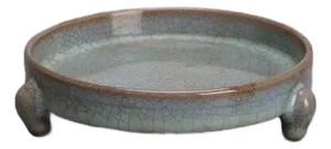Chinese Ru Kiln Ice Cracking Glazing Celadon Porcelain Plate