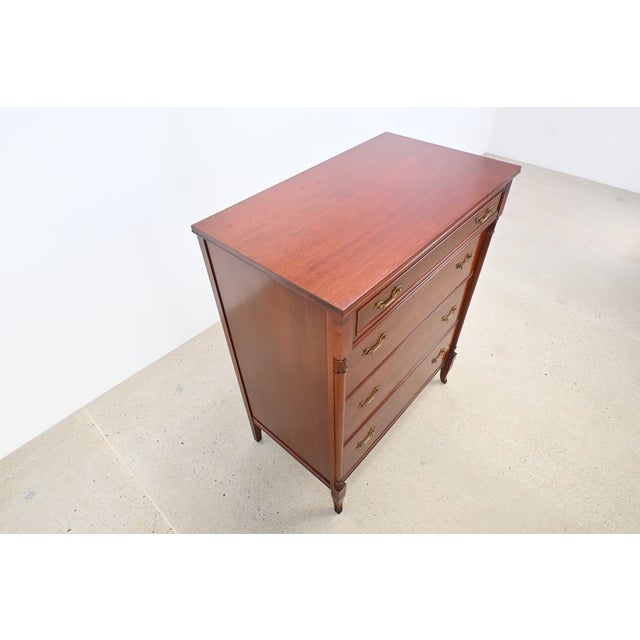 RWAY Federal Style Mahogany Highboy Dresser With Fluted Columns by Rway Furniture For Sale - Image 4 of 16