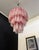 Large Three-Tier Murano Glass Tube Chandelier in Pink Albaster, 1990s For Sale - Image 4 of 18