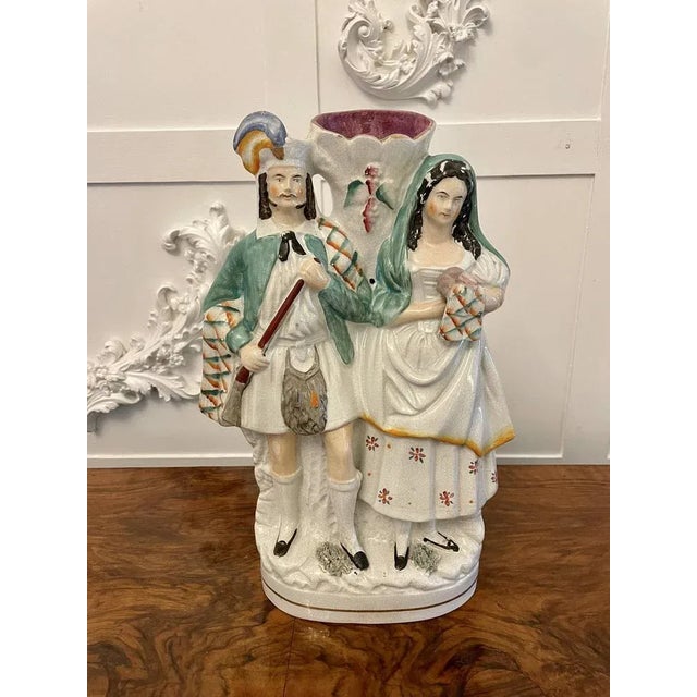 Large Victorian Flat Back Figure from Staffordshire, 1860s For Sale - Image 11 of 11