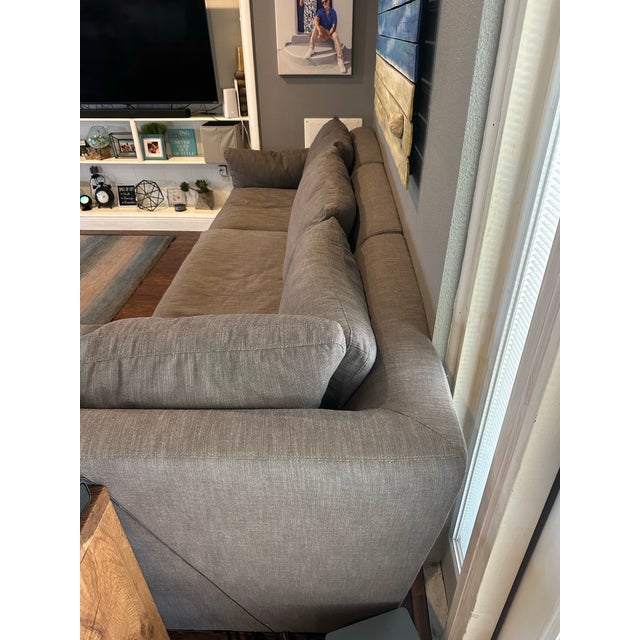 Restoration Hardware Cloud Slope Arm Modular Sectional in Gray Linen For Sale In Orlando - Image 6 of 11
