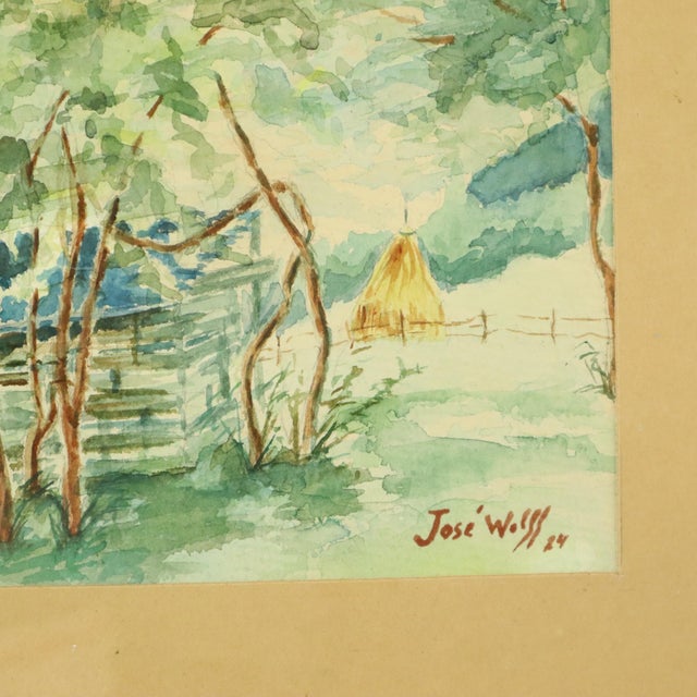 José Wolff, Landscape, Watercolor, 1924, Framed For Sale - Image 16 of 17