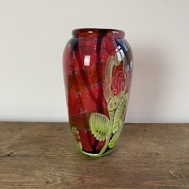 Large Murano glass vase, 33cm high, beautiful transparency and shine, perfect condition. I have official proof of...