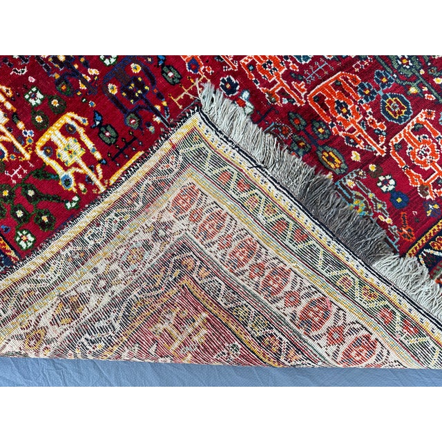 Red Shiraz Boteh Hand-Knotted Wool Rug - 8'1" X 5'6" For Sale - Image 11 of 12