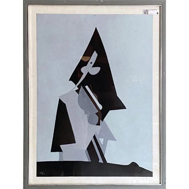 Dova, Italian Modern Gray and Black Abstract Painting, 1980s, Paint on Wood, Framed For Sale