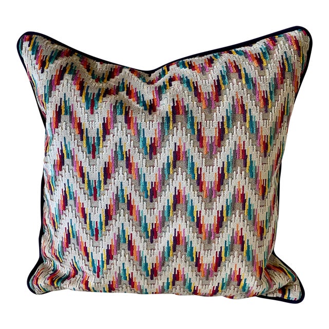 Art Deco Gp J Baker Carnival Chevron Throw Pillows Chairish