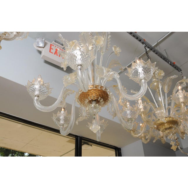 1940s Cascading 6-Light Murano Glass Chandelier For Sale - Image 9 of 17