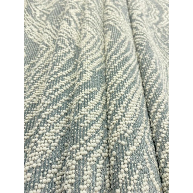 Cowtan & Tout Idaho Ocean Wool Blend Blue Cream Abstract Boucle Upholstery Fabric For Sale - Image 4 of 4