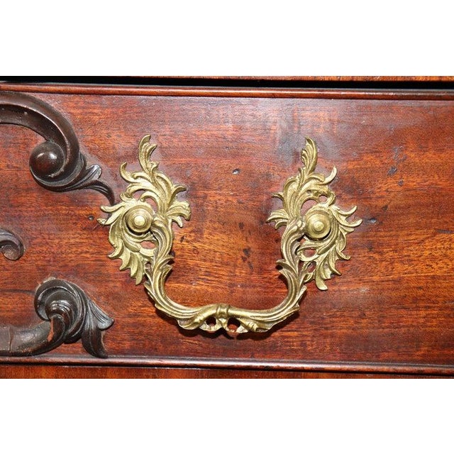 Fine Quality English Georgian Mahogany Carved Gothic Style China Cabinet Vitrine For Sale - Image 4 of 12