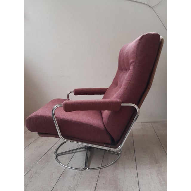 Vintage Gelderland Model 400 Swivel Lounge Chair and Ottoman by Jan Des Bouvrie for De Ster Gelderland, 1970s For Sale - Image 3 of 15