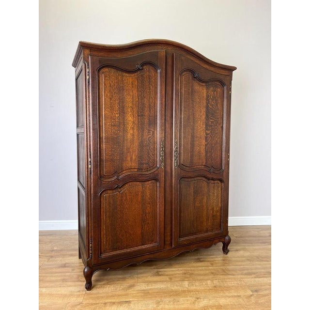 Antique French Louis XVI Carved Oak 2-Door Armoire For Sale - Image 14 of 14