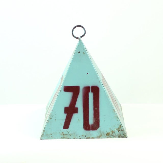 Turquoise Vintage Steel Measurement Pyramids, Czechoslovakia, 1940s, Set of 9 For Sale - Image 8 of 10