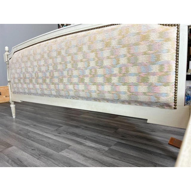 Large Vintage French Bed Frame with Carved Headboard For Sale - Image 11 of 13