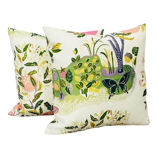 Custom Citrus Garden Double Sided Outdoor Pillows - a Pair For Sale