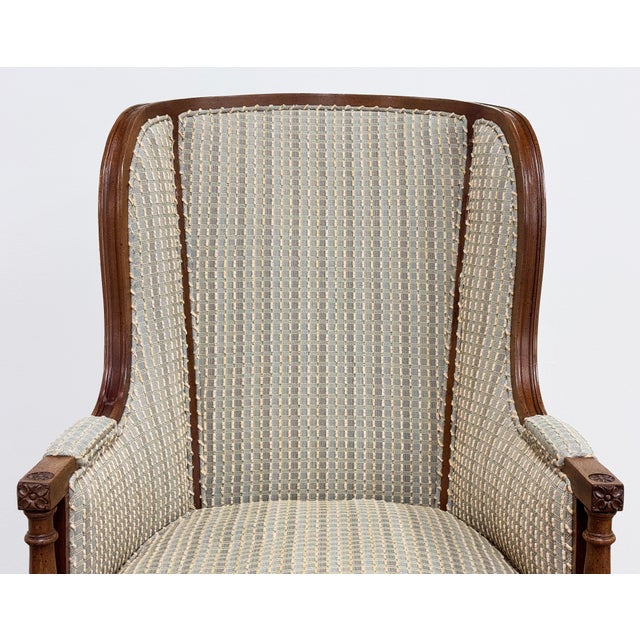 Wood Vintage Louis XVI Style Carved Wood Arm Chair For Sale - Image 7 of 10