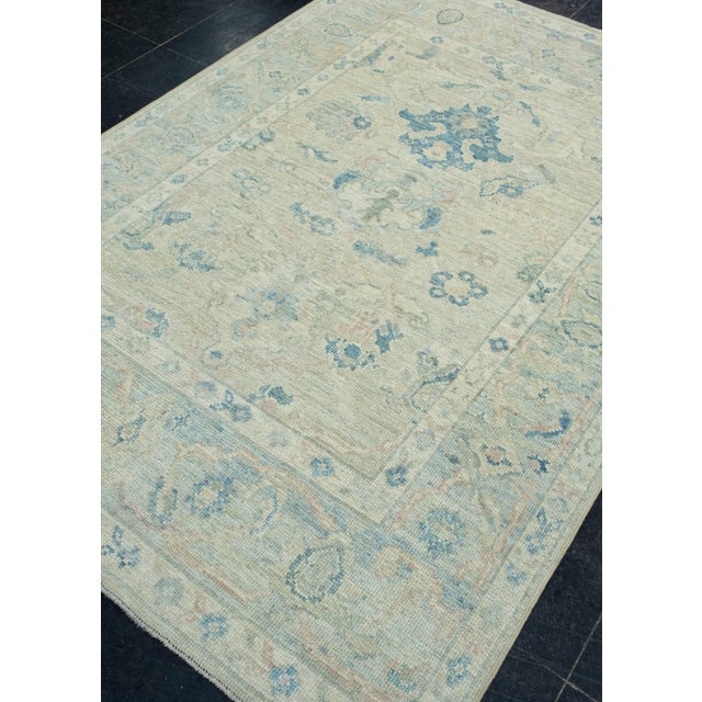 Turkish Turkish Oushak Rug 5' x 7' #17895 For Sale - Image 3 of 8
