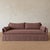Linen Parisian Sofa Slip Covered in Belgian Dark Rust Linen For Sale - Image 8 of 8