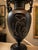 Late 20th Century Late 20th Century Neoclassical Black Urn Table Lamps With Figural Relief - a Pair For Sale - Image 5 of 6