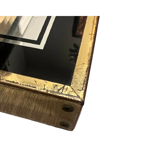 Vintage 1970s Postmodern 80s 3d Brass Wall Art Mechanical Mirror Works Inc Glass For Sale In Palm Springs - Image 6 of 12