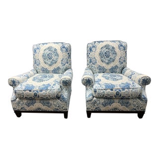 Roberto Barahona Custom Lounge Arm Chairs, a Pair For Sale